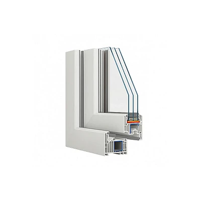 Металлопластиковое окно Veka Softline 82 четырехстворчатое с двумя поворотно-откидными створками 3000x1200 мм-1