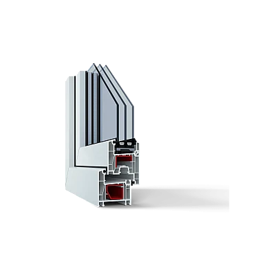 Металлопластиковое окно Viknaroff Fenster 500 четырехстворчатое с двумя поворотно-откидными створками 3000x1000 мм-1
