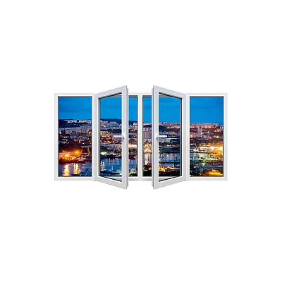 Металопластикове вікно Veka Softline 82 чотиристулкове з двома поворотно-відкидними стулками 2900x600 мм-0