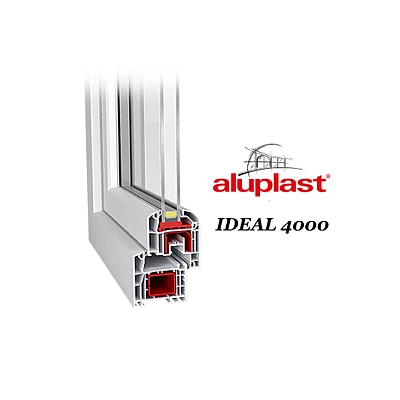 Металлопластиковое окно Aluplast Ideal 4000 четырехстворчатое с двумя поворотно-откидными створками 2800x1300 мм-1