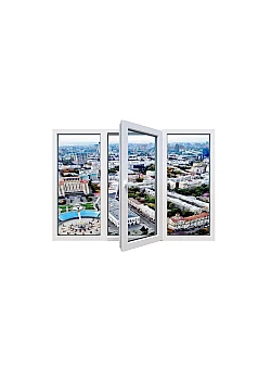 Металопластикове вікно Epsilon Optima тристулкове з поворотно-відкидною стулкою 2700x1100 мм