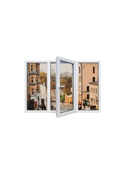 Металопластикове вікно Viknaroff Fenster 500 тристулкове з поворотно-відкидною стулкою 2700x1100 мм