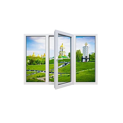 Металопластикове вікно Glasso 5S тристулкове з поворотно-відкидною стулкою 2600x1100 мм-0