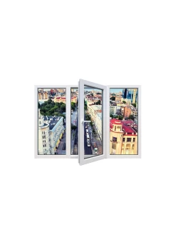 Металопластикове вікно Veka Proline тристулкове з поворотно-відкидною стулкою 2600x1000 мм