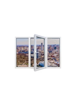 Металлопластиковое окно Salamander BluEvolution 82 трёхстворчатое с поворотно-откидной створкой 2500x1600 мм