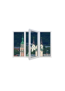Металопластикове вікно Steko S700 тристулкове з поворотно-відкидною стулкою 2500x1600 мм