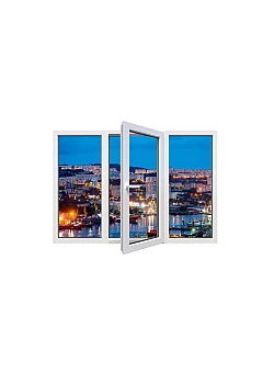 Металопластикове вікно Veka Softline 82 тристулкове з поворотно-відкидною стулкою 2400x1200 мм