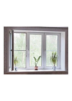 Металлопластиковое окно Veka Softline 76 трёхстворчатое с поворотно-откидной створкой 2200x1000 мм