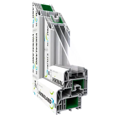 Балконный блок Viknaland 85Pro с глухим окном и поворотно-откидной дверью 1800 x 2100 мм-1