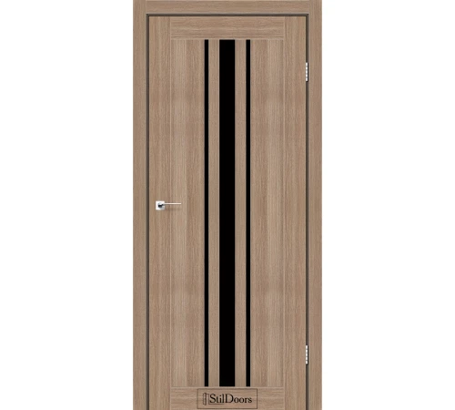 Міжкімнатні Двері StilDoors в зборі з коробкою і фурнітурою ARIZONA Чорне скло ПВХ плівка