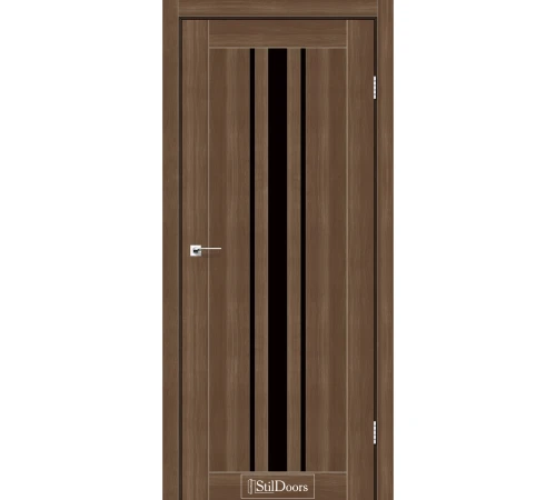 Міжкімнатні Двері StilDoors в зборі з коробкою і фурнітурою ARIZONA Чорне скло ПВХ плівка