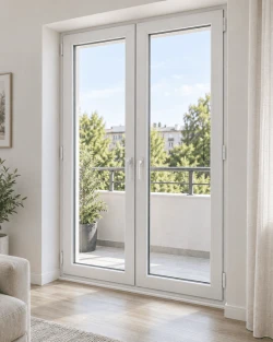 Металлопластиковые двери VEKA Softline 76 двустворчатые 1400 x 1900 мм