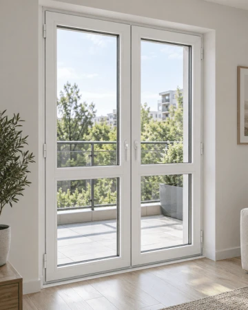 Металлопластиковые двери WDS 76 AD двустворчатые 1200 x 1900 мм
