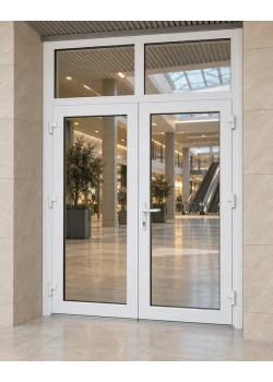 Металопластикові двері VEKA Softline 76 з фрамугою 1400 x 2400 мм