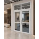 Металлопластиковые двери Rehau Euro 60 с фрамугой 1500 x 2500 мм