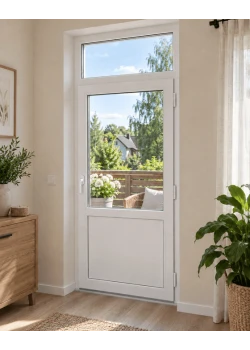 Металопластикові двері VEKA Softline 76 з фрамугою 800 x 2400 мм