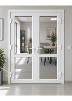 Металлопластиковые двери REHAU 60 двустворчатые 1300 x 2100 мм