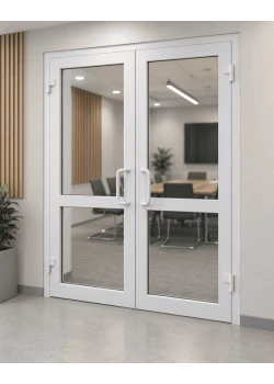 Металлопластиковые двери Steko IDEAL 4000 двустворчатые 1300 x 2100 мм