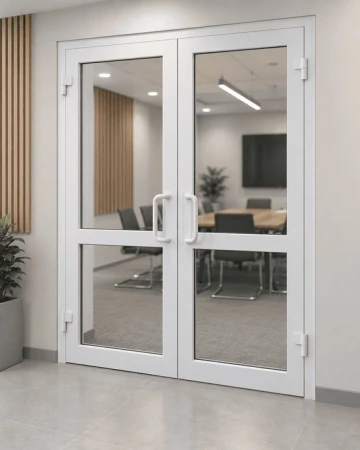 Металлопластиковые двери WDS 6S двустворчатые 1300 x 2000 мм