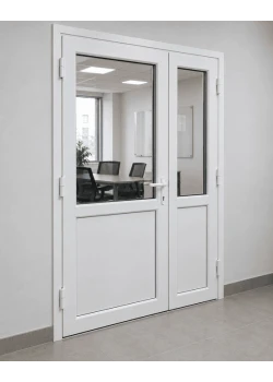 Металлопластиковые двери Aluplast Ideal 4000 полуторные с поворотно-откидной створкой 1200 x 2100 мм