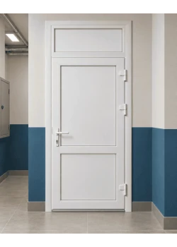 Металопластикові двері для технічних приміщень VEKA Softline 76 з фрамугою 800 x 2000 мм