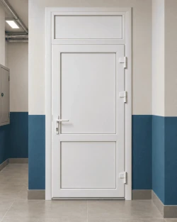 Металопластикові двері для технічних приміщень VEKA Softline 76 з фрамугою 800 x 2000 мм