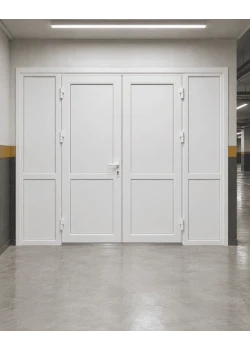Металопластикові двері для технічних приміщень VEKA Softline 76 з фрамугою 1400 x 2000 мм