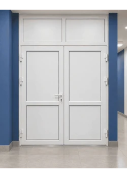 Металопластикові двері для технічних приміщень Rehau Euro 60 з фрамугою 1600 x 2100 мм