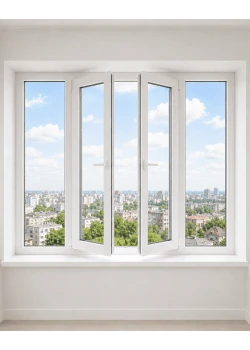 Металлопластиковое окно REHAU EURO 60 четырехстворчатое с двумя поворотно-откидными створками 3000x1200 мм