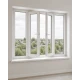 Металлопластиковое окно Veka Softline четырехстворчатое с двумя поворотно-откидными створками 3000x1300 мм