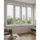 Металлопластиковое окно Rehau Euro 70 четырехстворчатое с двумя поворотно-откидными створками 2700x1700 мм