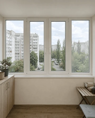 Металопластикове вікно Steko IDEAL 2000 чотиристулкове з двома поворотно-відкидними стулками 2400x1700 мм