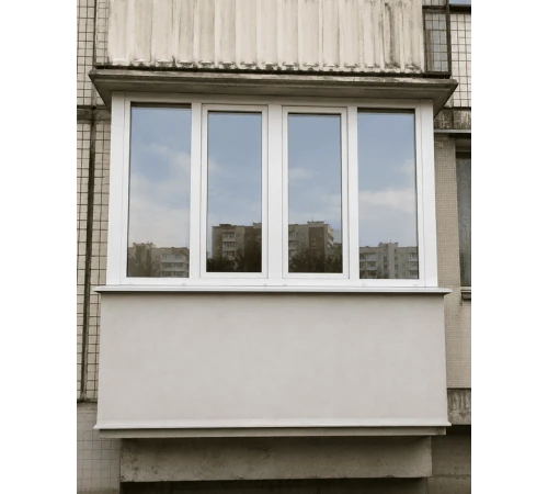 Металлопластиковое окно Veka Softline 82 четырехстворчатое с двумя поворотно-откидными створками 2900x1600 мм
