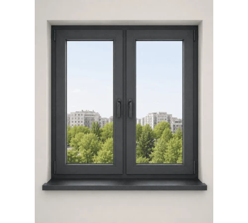 Металлопластиковое окно REHAU Euro 70 2-створчатое поворотно-откидное ламинированное 1300×1400 мм