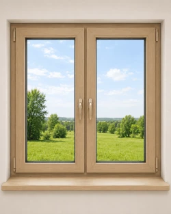 Металопластикове вікно Veka Softline 82 2-стулкове з 2 поворотно-відкидними стулками ламіноване 1500×1400 мм