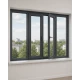 Металлопластиковое окно REHAU Euro 70 4-створчатое с 2 поворотно-откидными створками ламинированное 2600×1400 мм