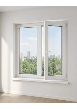 Металлопластиковое окно Steko IDEAL 4000 2-створчатое с 1 поворотно-откидной створкой 1300×1300 мм