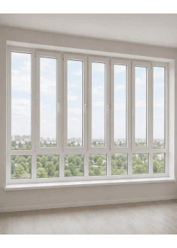 Панорамные металлопластиковые окна WDS 7S 3600x2700 мм