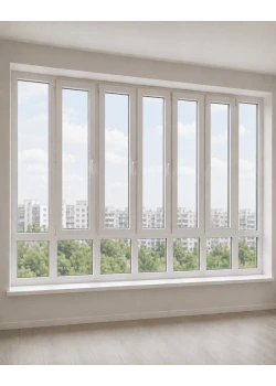 Панорамные металлопластиковые окна WDS 7S 3700x2150 мм