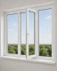 Металлопластиковое окно Rehau Euro 60 трёхстворчатое с поворотно-откидной створкой 2600x600 мм