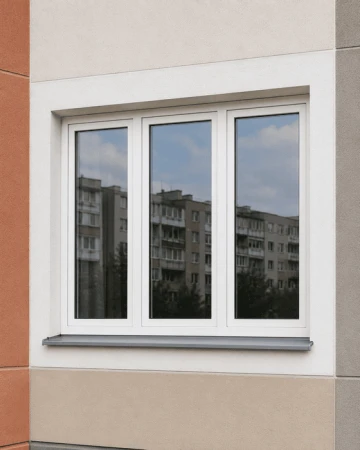 Металлопластиковое окно Glasso 7S трёхстворчатое с поворотно-откидной створкой 2700x1100 мм
