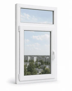 Металопластикове вікно Steko IDEAL2000 одностулкове з фрамугою 700 x 1000 мм