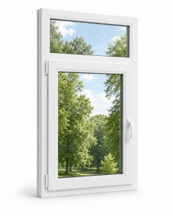 Металопластикове вікно Steko IDEAL2000 одностулкове з фрамугою 900 x 2100 мм