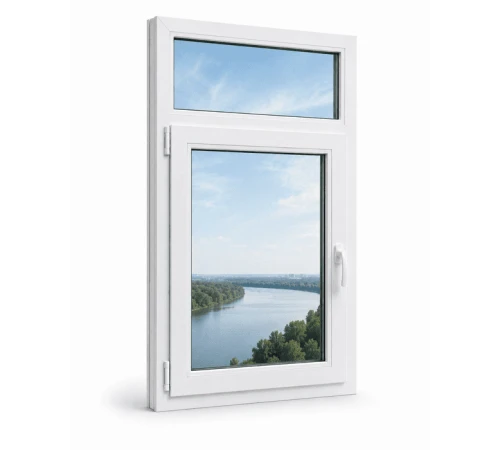 Металлопластиковое окно VEKA Softline 82 одностворчатое с фрамугой 900 x 2100 мм