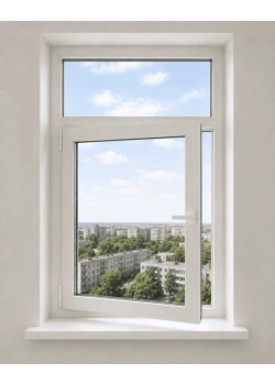 Металлопластиковое окно VEKA Softline одностворчатое с фрамугой 1150 x 1900 мм