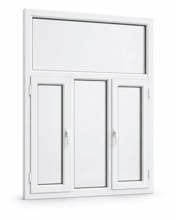 Металлопластиковое окно WDS 76MD трёхстворчатое с фрамугой 2250 x 2100 мм