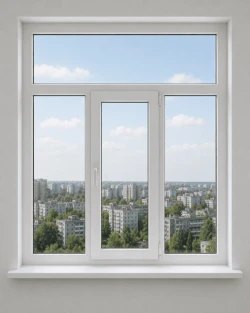 Металлопластиковое окно WDS 76MD трёхстворчатое с фрамугой 2250 x 2100 мм