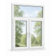 Металлопластиковое окно VEKA Softline 82 двухстворчатое с фрамугой 1500 x 1850 мм