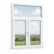 Металлопластиковое окно VEKA Softline 82 двухстворчатое с фрамугой 1500 x 1900 мм
