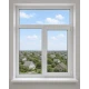 Металлопластиковое окно VEKA Softline двухстворчатое с фрамугой 1300 x 1850 мм